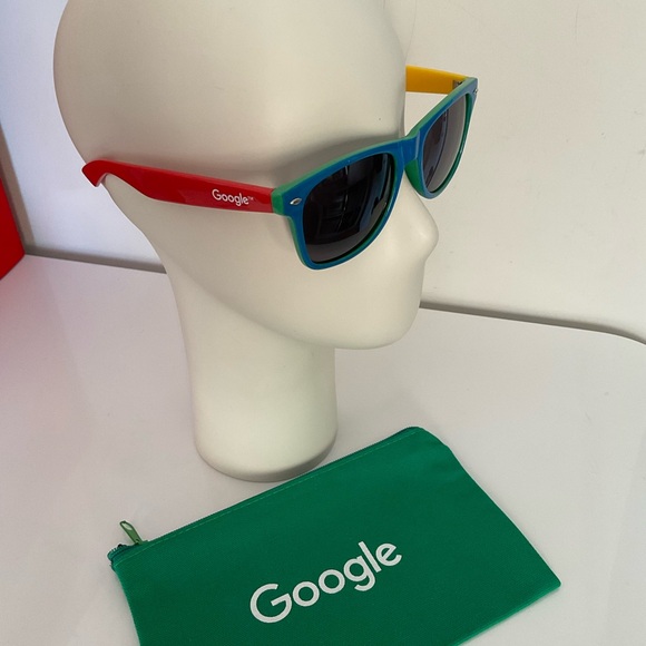 google Accessories - Google Multicolor Wayfarer Sunglasses with Green Pouch